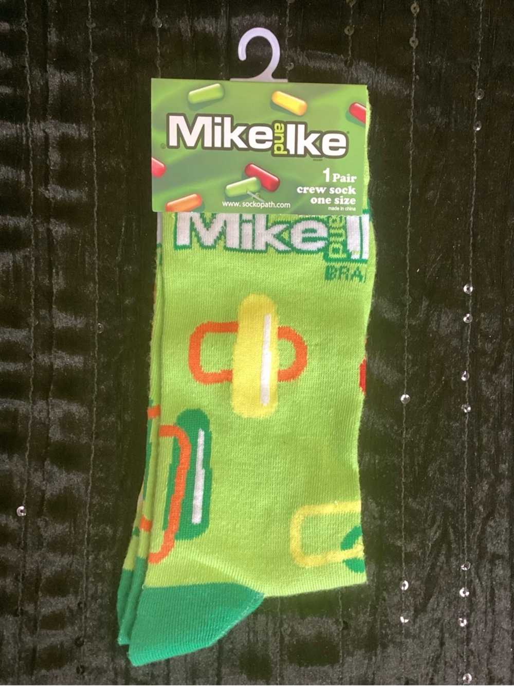 Mike And Ike Green Crew Socks 8-12